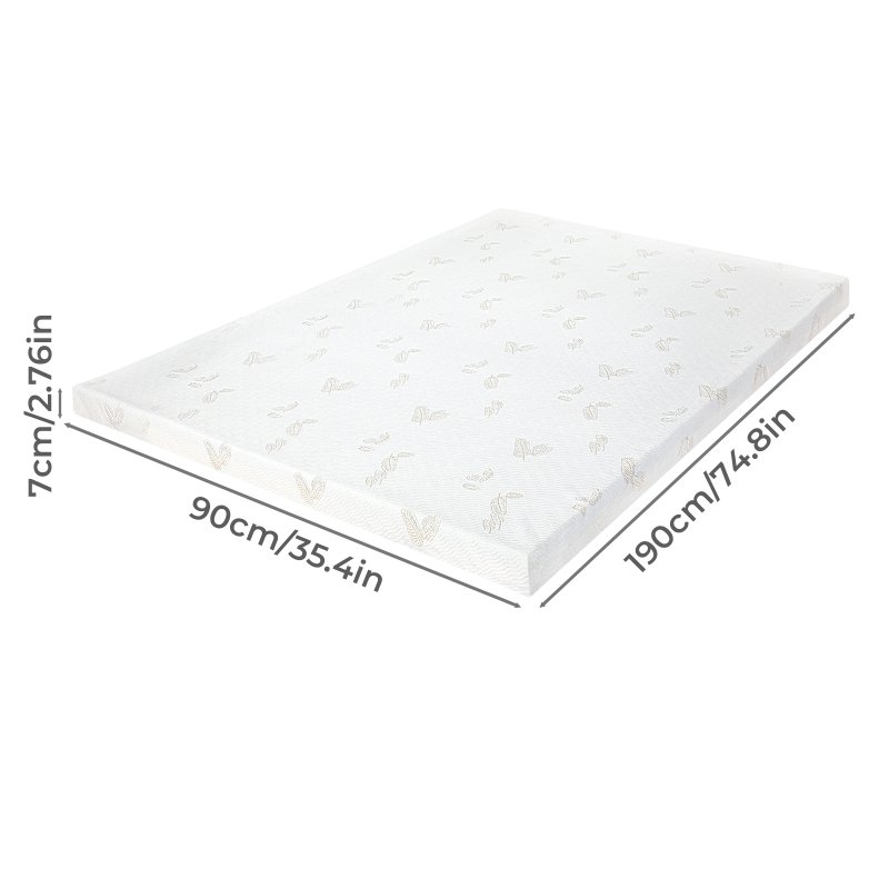 Lavio Memory Foam Mattress Topper 7cm Single Dual Layer Pressure Relief Washable