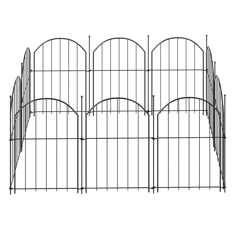 Levede Animal Barrier Metal Decorative Garden Fence Outdoor Pet Border 10 Pack