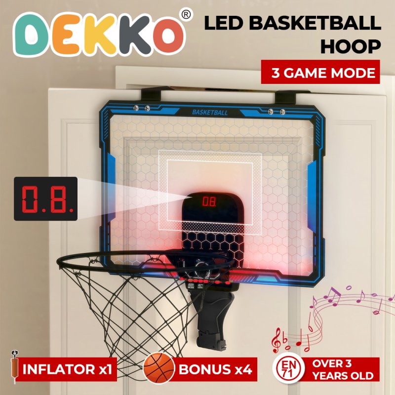 Dekko Basketball Hoop Automatic Scoring for Kids With 4 Balls