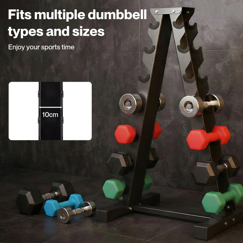Centra Hex Dumbbells Stand 5-40kg Set Weight Storage Holder Rack Steel 6 Tier