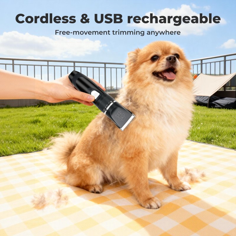 Skylos Pet Clipper Cat Dog Grooming Trimmer Shaver Cordless Rechargeable Kit