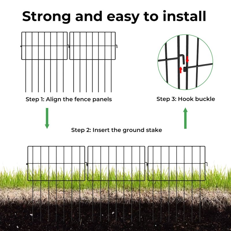 Levede 25 Pack Animal Barrier Metal Decorative Garden Fence Outdoor Pet Border