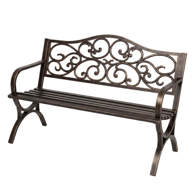 Levede Garden Bench,Outdoor Bench,300kg Metal,Floral Pattern Bronze