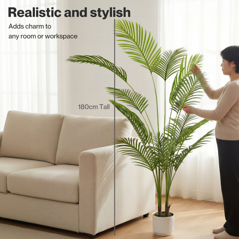 Levede Artificial Palm Tree Fake Plant Home Office Decor Realistic Faux Tree
