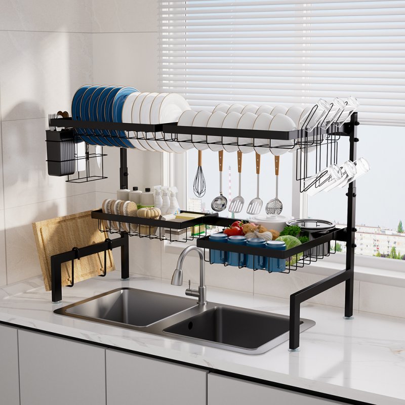TOQUE Dish Drainer Rack Over the Sink Dish Drying Rack