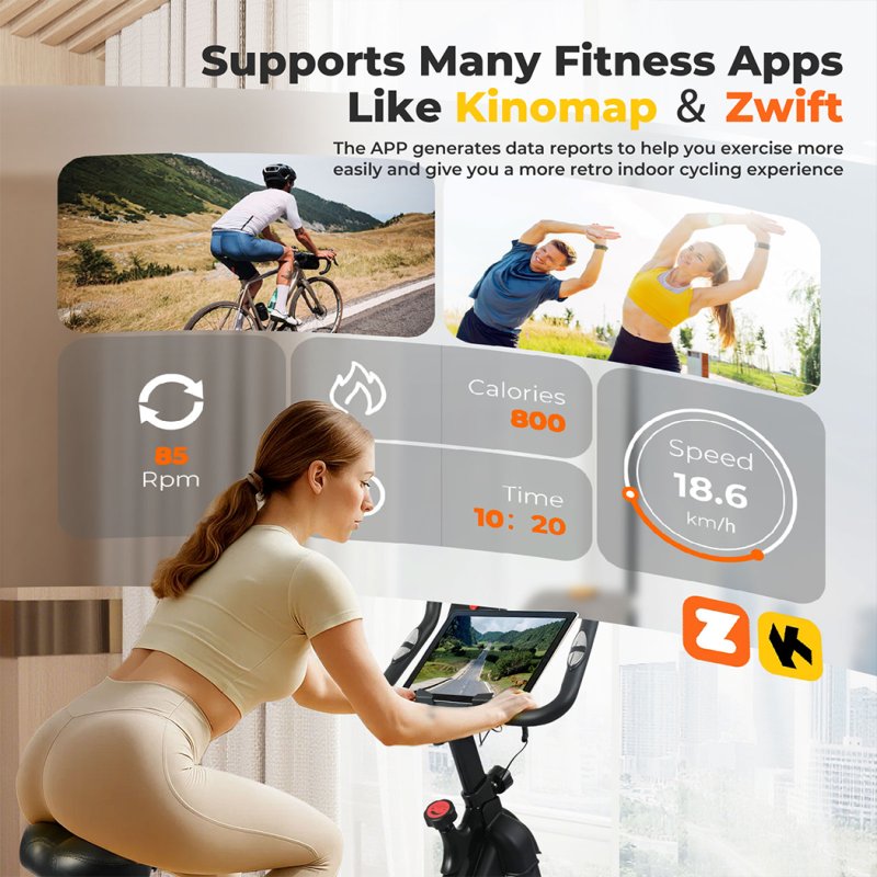 Centra Exercise Bike Smart App Spinning Bike Fitness Bicycle Workout Fullbody