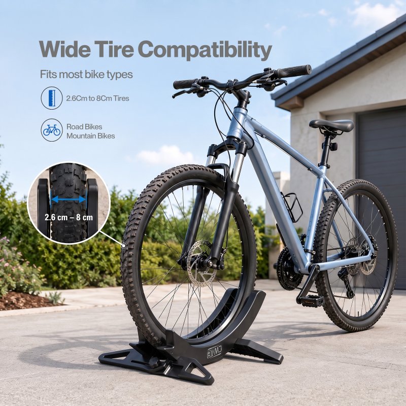 MONVELO Bike Stand Floor Rack Adjustable ABS For Mountain Bikes Garage Black
