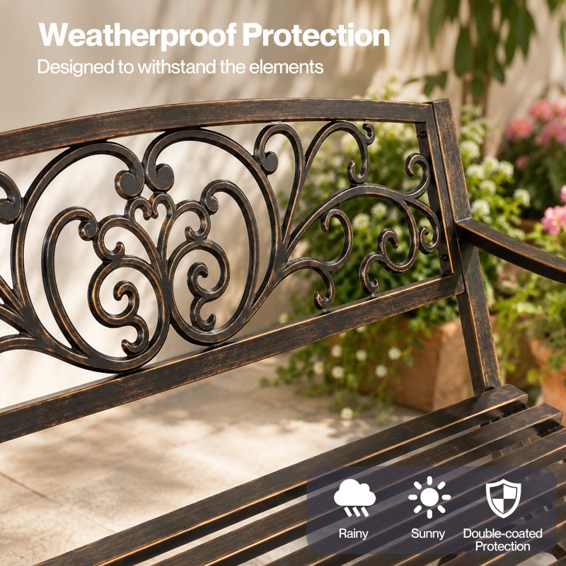 Levede Garden Bench,Butterfly Cast Iron Outdoor Bench,300kg Metal,Bronze