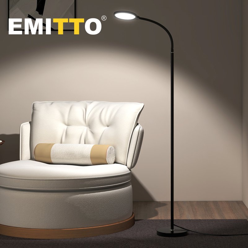 Emitto LED Floor Lamp Dimmable Standard Reading Light Remote Adjustable Angle