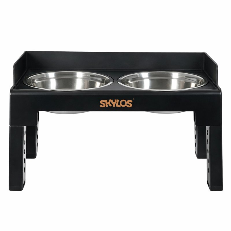 Skylos Elevated Pet Feeder Double Raised Dog Bowls 6 Height Food Water Feeding
