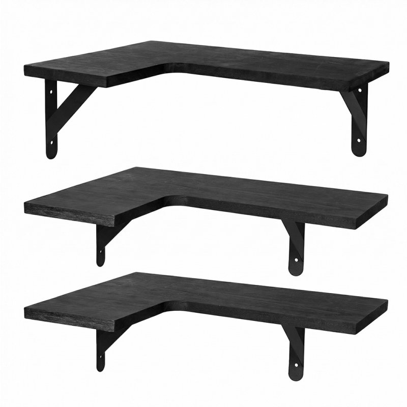 Levede Floating Shelf Wall Mounted 3pc Corner Shelf Unit Home Sotrage Decor