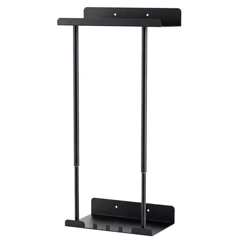 Levede Towel Rack Adjustable No Drilling Towel Holder Storage Wall Mounted Black