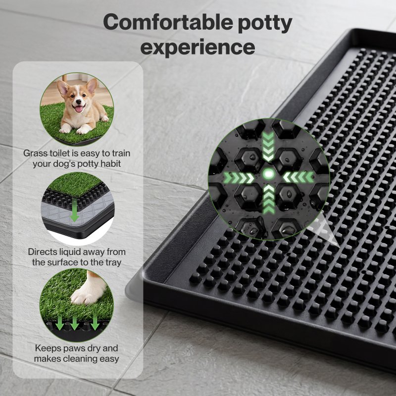 Skylos Dog Potty Tray Artificial Grass Puppy Toilet Trainer Indoor Pet Pee Pad