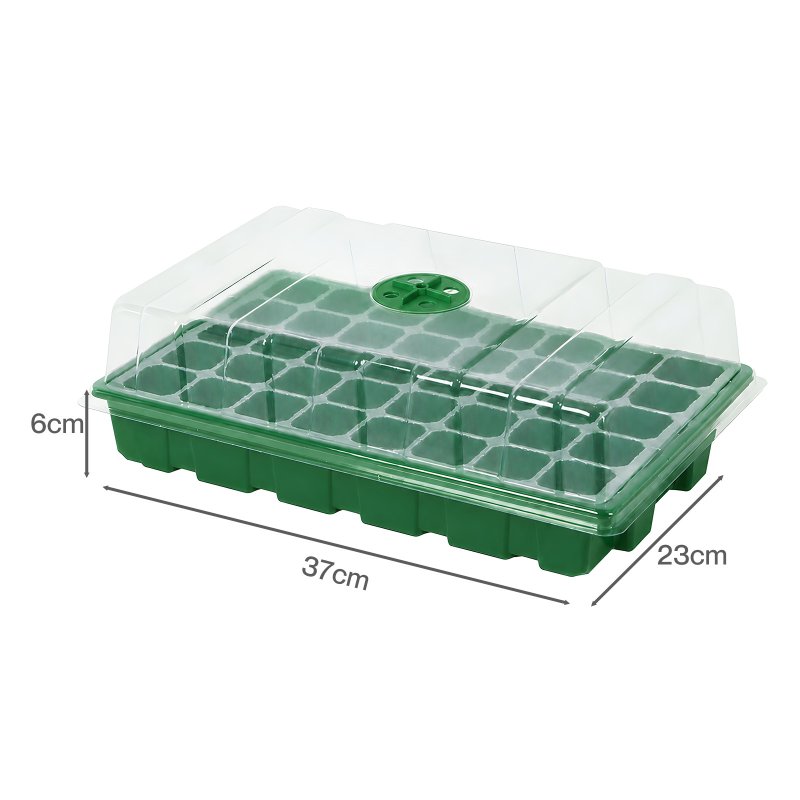 TOQUE Seed Trays 5Pc Clear View With Lids 40 Cell Propagators For Plants Green