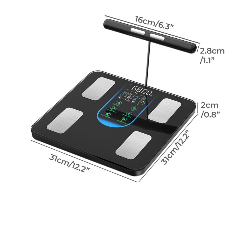 Centra Smart Scale for Body Fat Bathroom Digital Pregnancy BMI Monitor Bluetooth