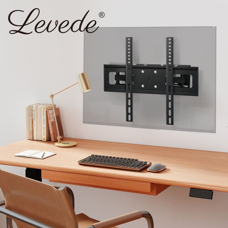 Levede Full Motion TV Wall Bracket for 32-65 Inch Curved Flat Screens TVs