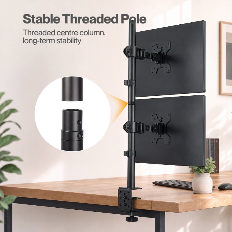 Levede Dual Monitor Arm Adjustable Desk Mount For 13-34 Inch Computer Black
