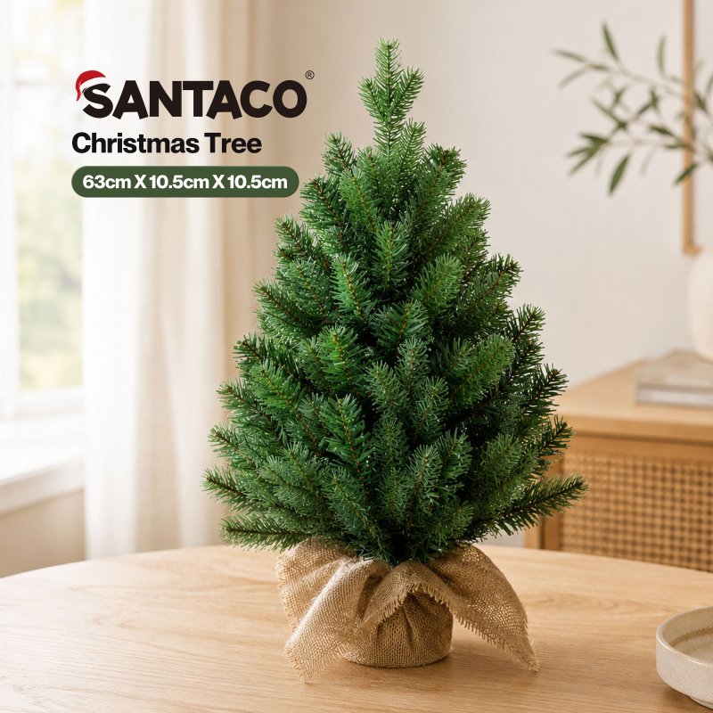 Santaco Christmas Tree Xmas Spruce Cement Base 75 PVC Tips Tabletop Indoor Green