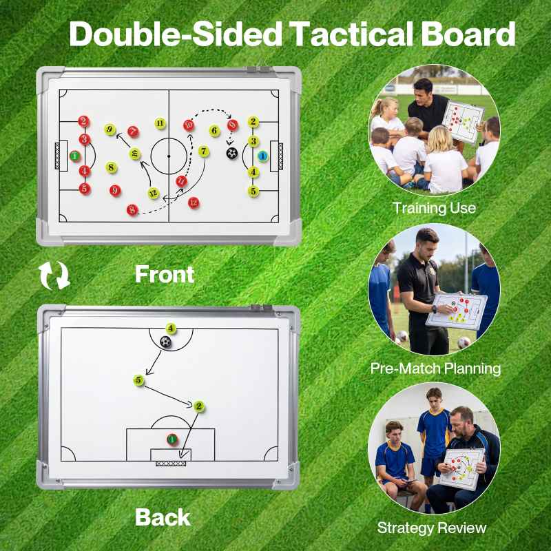 Magnetic Football Tactics Board Double Sided Soccer Coaching Clipboard Training