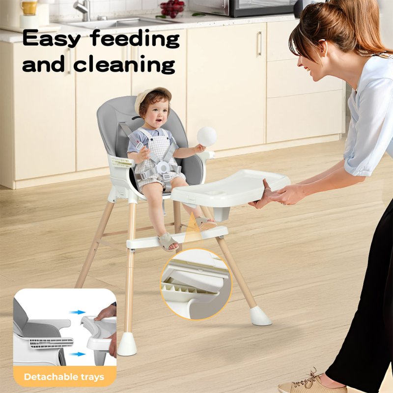 Dekko Adjustable 6-In-1 Baby Highchair Infant Feeding Seat Toddler Table Chair