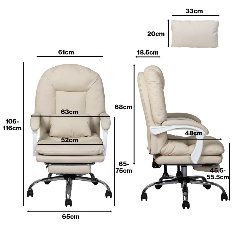 Levede Office Chair Ergonomic Executive Chair Heavy Duty 155??Reclining Leather