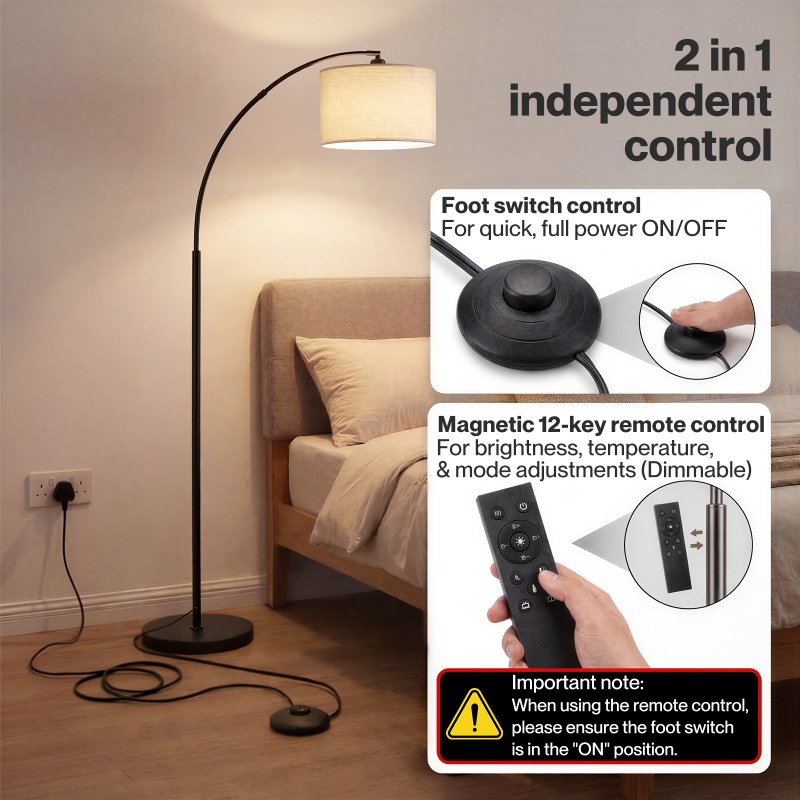 Emitto Standard Floor Lamp Dimmable Standing Lamp Smart Control Adjustable Timer