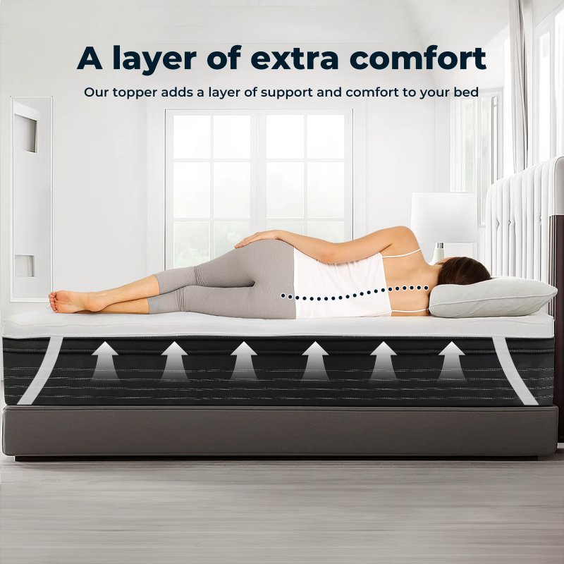 Lavio Mattress Topper Double Size 10cm Deep Soft Microfibre Washable with Strap