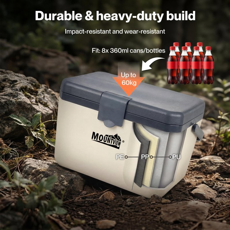 Mountview Cool Box 6L Portable Cooler Food Drinks Camping Beach Picnic White