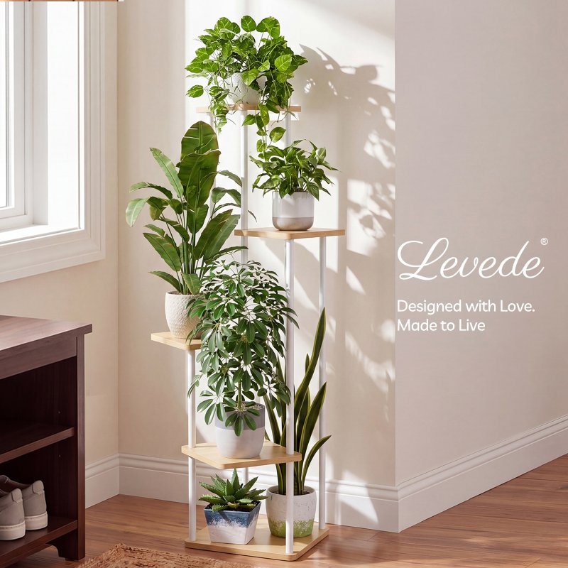 Levede 5 Tier Plant Stand Flower Pot Display Rack Metal Corner Planter Holder