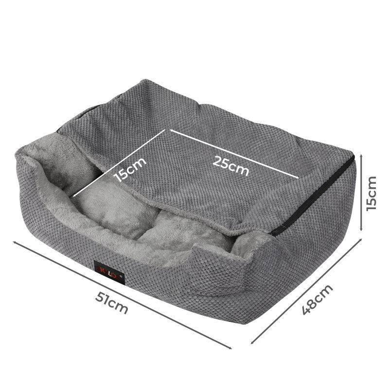 Skylos Dog Bed Cat Cave Bed Small Pet Bed Soft Removable Blanket Washable 51cm