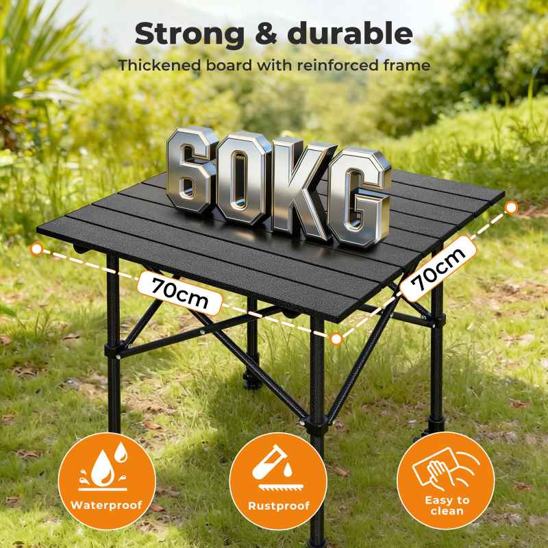 Levede Camping Table Folding Aluminum Portable Picnic Foldable BBQ Desk 70cm
