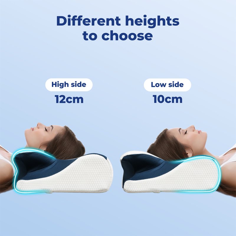 Lavio Cervical Contour Memory Foam Pillow Side Sleeper for Neck Pain Relief