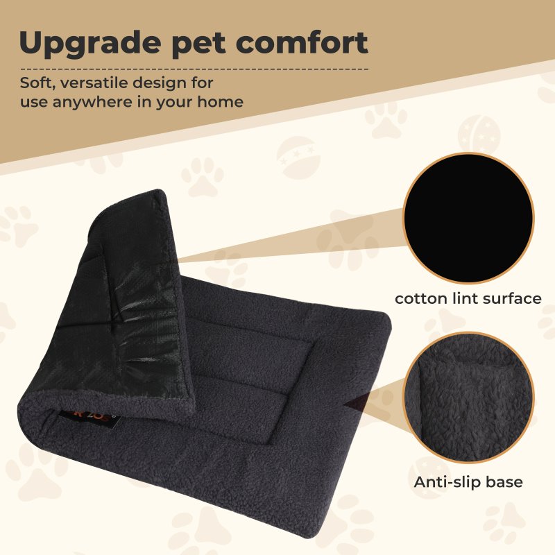 SKYLOS Dog Bed Mattress Soft Plush Pet Bed Non Slip Crate Mat M L 74x53cm Foam