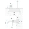 WALL MOUNTED BASIN FAUCET REA LUNGO STRIPE BRUSH STEEL