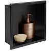 Built-in Stainless Steel Bathroom Shelf 30X30 Black Matt