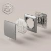 Toolight Single Switch With Frame Oste Jnh006-w Grey