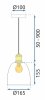 Pendant Lamp TOOLIGHT APP1006-1CP White U 1-light point E27 16,5x16,5x65,5-105,5cm
