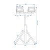 Construction LED halogen lamp on a stand RSL006-2x100N