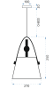 Lamp BUFFO Black 105x27x105cm