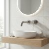 WALL MOUNTED BASIN FAUCET REA LUNGO STRIPE BRUSH STEEL