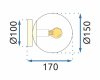Ceiling Lamp Chandelier TOOLIGHT APP1155-1C Black Metal Glass Balls E14 1-light points