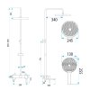 Rea Premium Shower Set Maxim Brush Gold 24,5X24,5X134Cm