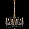 Chandelier Toolight APP766-8CP Crystal Gold Candles 8-light points E14 75x75x48,5-118,5cm