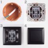 Toolight Single Switch With Frame Oste Jnh006-w Black