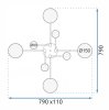 Ceiling LED Lamp Chandelier TOOLIGHT APP528-8C Grey + Remote Control 8-light points 79x79x11Cm