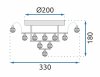 Ceiling Lamp Chandelier TOOLIGHT APP783-3C Cristal Round 3-light points E14