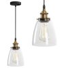 Pendant Lamp TOOLIGHT APP048-1CP GreenO D Black Transparent Metal Glass E27