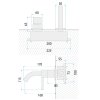 WALL MOUNTED BASIN FAUCET REA FOSTER BRUSH STEEL +BOX