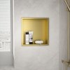 Built-in Stainless Steel Bathroom Shelf 30X30 Brushed Gold