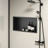 Built-in Stainless Steel Bathroom Shelf 30X60 Black Matt
